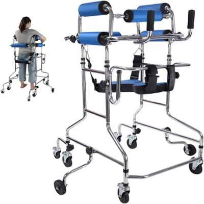 Portable Adult Walker, Adjustable Rehabilitation Frame with 8 Wheels