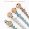 4-Pack Silicone Pacifier Clips for Boys and Girls, Blue, Green, White & Khaki view 4
