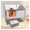 Professional Stainless Steel Dog Grooming Tub, 53-Inch, with Left Door and Multifunctional Stool view 2