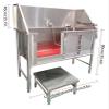 Professional Stainless Steel Dog Grooming Tub, 53-Inch, with Left Door and Multifunctional Stool view 3