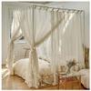 Bed Canopy Mosquito Net with Curtains, 4-Corner Frame, White, Queen view 1