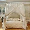 Bed Canopy Mosquito Net with Curtains, 4-Corner Frame, White, Queen view 3