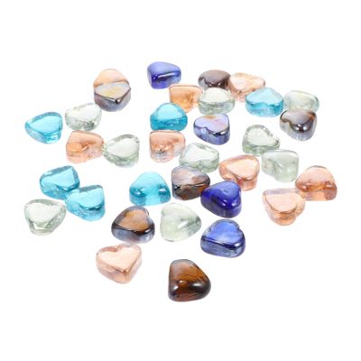 ifundom Heart-Shaped Glass Aquarium Stone Ornament