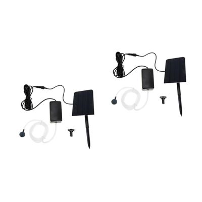 UPKOCH 2er-Set tragbare Solar-Sauerstoffpumpen für Aquarium und Teich, ABS, Schwarz