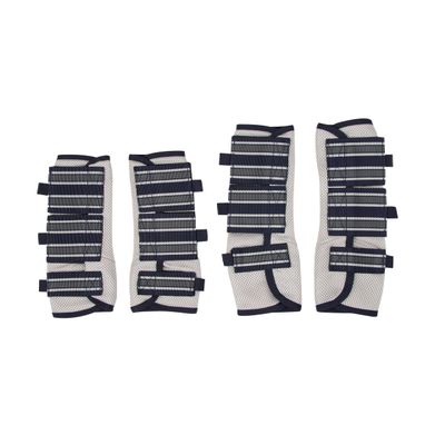 LeMieux Arika Mesh Fly Boots, 4-Piece Set, Navy/Grey, Pony