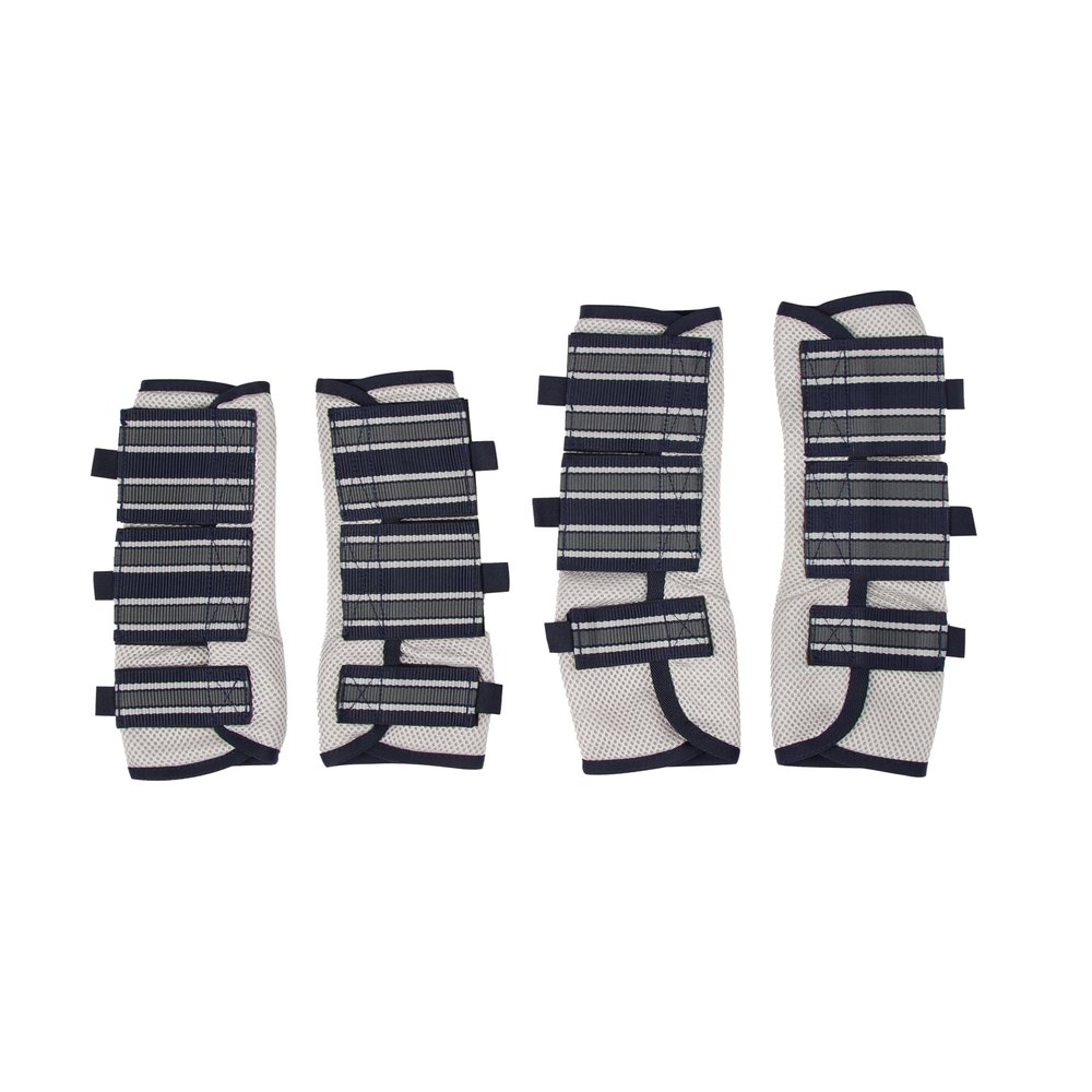 LeMieux Arika Mesh Fly Boots, 4-Piece Set, Navy/Grey, Pony