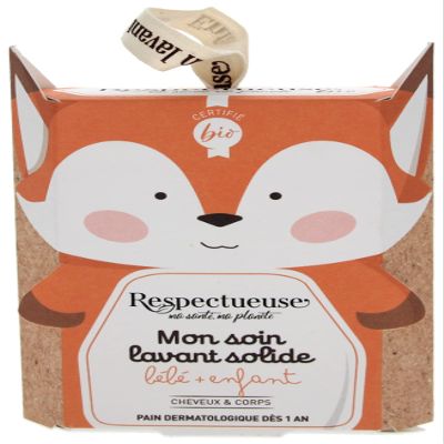 Respectueuse Mon Organic Hair & Body Care Bar for Babies and Children, 75 g