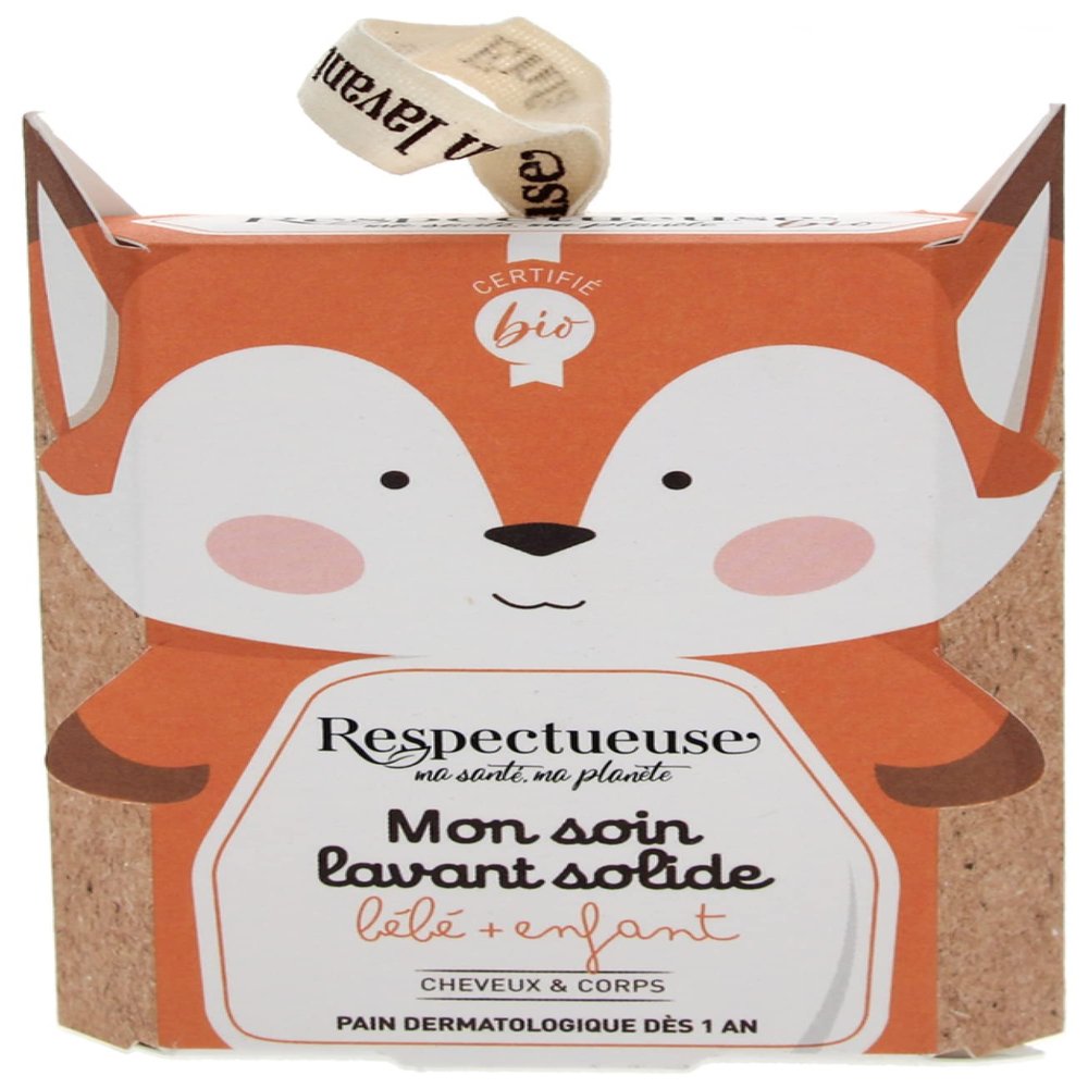 Respectueuse Mon Organic Hair & Body Care Bar for Babies and Children, 75 g