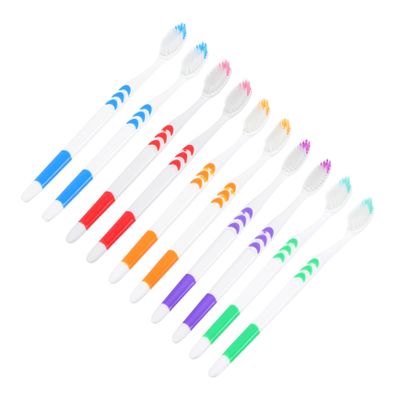 FONDOTIN 30-Pack Disposable Travel Toothbrushes with Ergonomic ABS Handle
