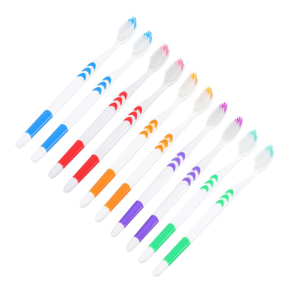 FONDOTIN 30-Pack Disposable Travel Toothbrushes with Ergonomic ABS Handle