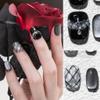 Sun&Beam Nails Handmade Press-On Nails, Short Squoval, Black (#238 M) view 2