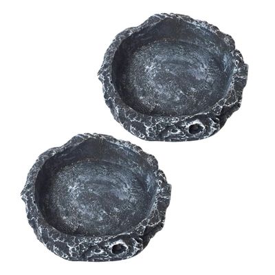 FONDOTIN 2-Piece Reptile Water and Food Bowl Set