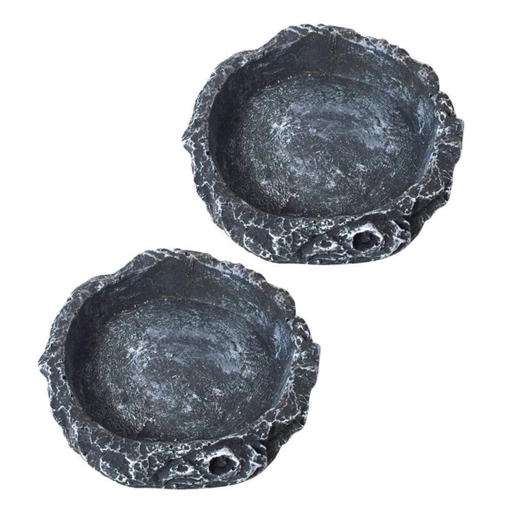 FONDOTIN 2-Piece Reptile Water and Food Bowl Set