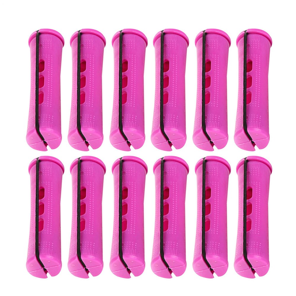 Heatless Hair Curlers, 12-Piece Styling Set with Rubber Bands