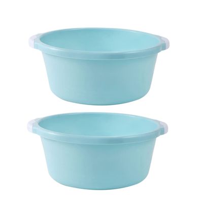 VICASKY 2-Piece Plastic Basins for Bathroom and Kitchen, Non-Slip, Multifunctional, Transparent, Large Capacity
