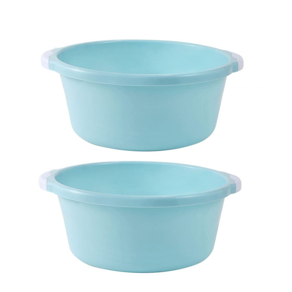 VICASKY 2-Piece Plastic Basins for Bathroom and Kitchen, Non-Slip, Multifunctional, Transparent, Large Capacity