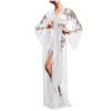 Women's Long Transparent Lace Kimono Robe view 4