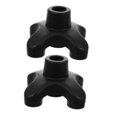 Black Rubber Four-Prong Replacement Tips for Walking Sticks, 2-Pack