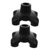 Black Rubber Four-Prong Replacement Tips for Walking Sticks, 2-Pack view 1