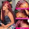 HD Transparent Lace 200% Density 13x4 Full Frontal Pre-Plucked Colored Deep Wave Human Hair Wig, 38 Inches view 4