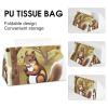 Foldable PU Leather Tissue Box Cover with Squirrel Design view 4