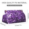 Purple Glitter PU Leather Tissue Box Cover view 3