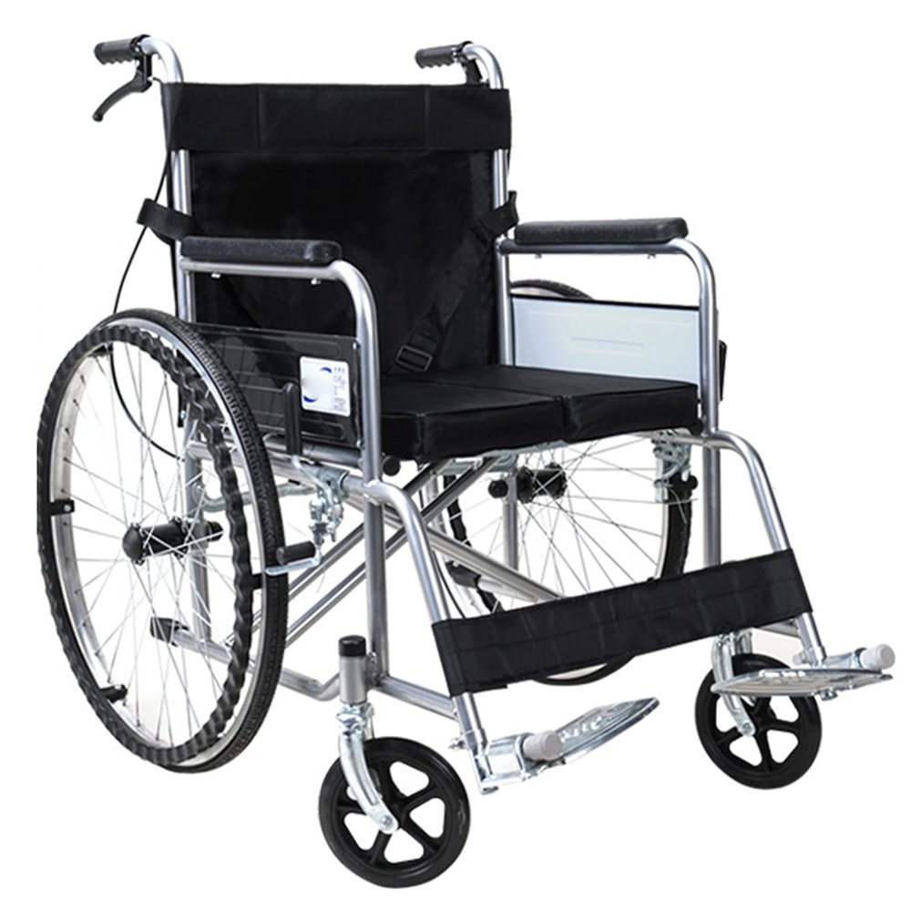 SONGYL-20249 Transport Wheelchair with 18-Inch Seat, Folding Wheelchair with Armrests, Hand Brakes and Footrests, Lightweight Wheelchair for Seniors, 28.6 lb