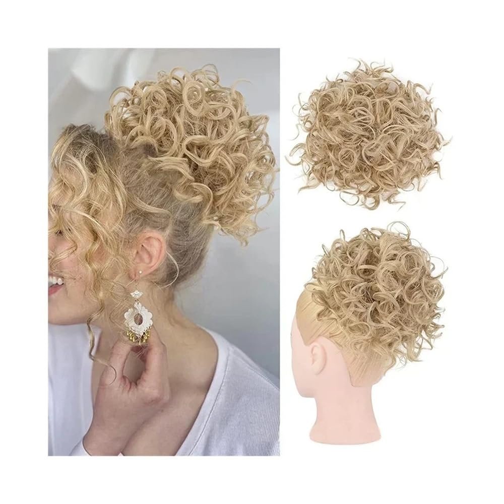 Women's Messy Bun Hairpiece, Synthetic Curly Drawstring Updo (18-22)