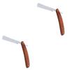 Ipetboom 2-Piece Classic Steel Straight Razor with Wooden Handle view 1