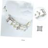 Toyvian 2-Piece White PU Leather Dog Collar and Leash Set with Beads view 4