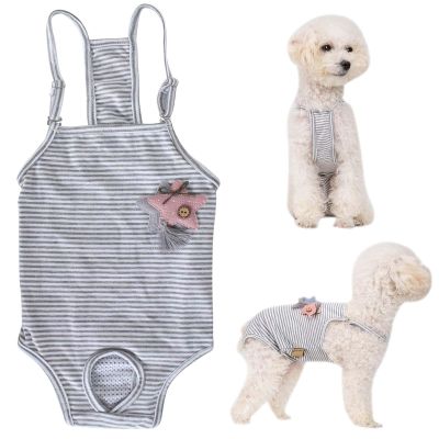 Reusable Dog Diapers for Female Dogs - Adjustable (Gray L)