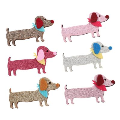 Yardwe 6-Pack Cartoon Dog Hair Clips with Glitter