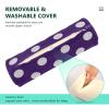 Round Massage Pillow with Cartoon Dots, Foam Neck Support for Side Sleepers, Purple view 4