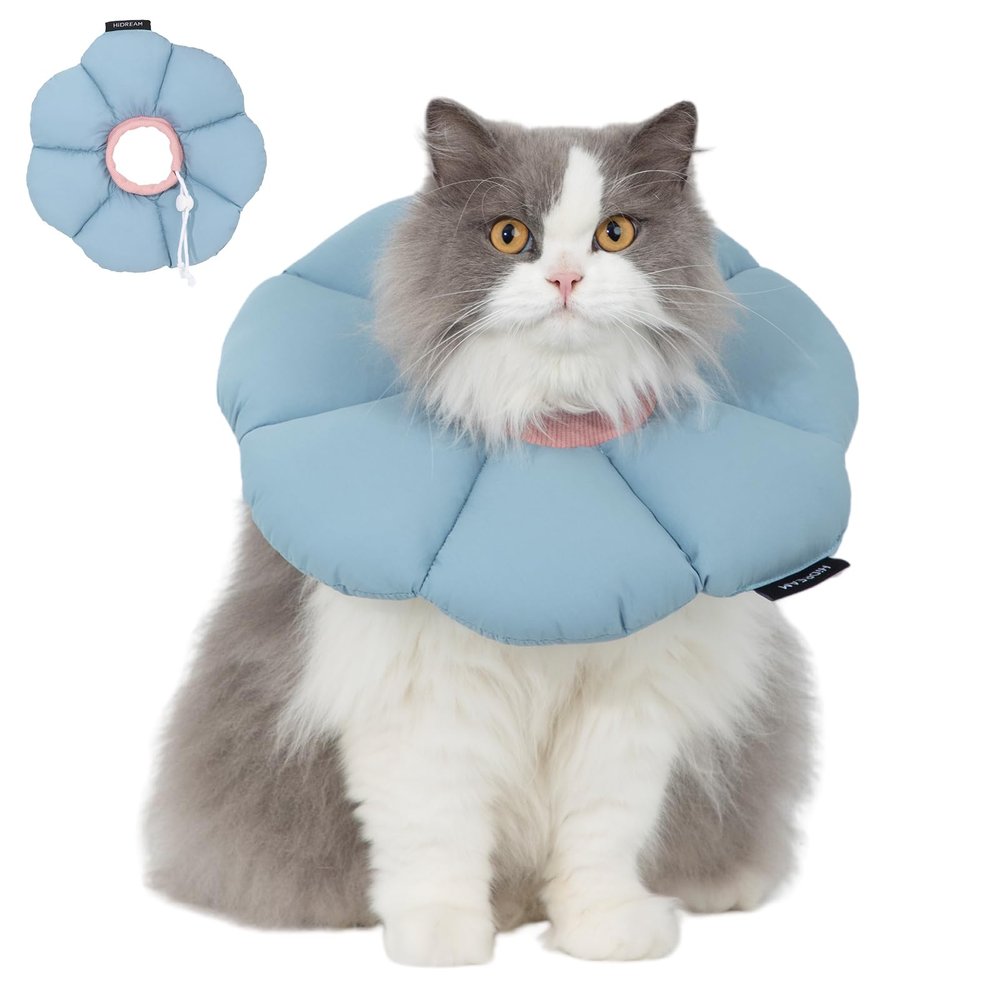 Duuclume Cat Cone Collar, Soft, Adjustable, Blue, L