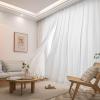 Homxi Semi-Blackout Curtains for Kids’ Room, 2-Pack, 2 x 132W x 160H cm, Solid White view 1