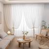 Homxi Semi-Blackout Curtains for Kids’ Room, 2-Pack, 2 x 132W x 160H cm, Solid White view 3
