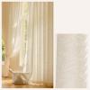 Homxi Semi-Blackout Children's Curtains, 2-Pack, Beige Jacquard Botanical Pattern, 42 x 84 in view 2