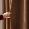 Homxi Blackout Curtain for Kids' Room, 2 Panels, 54"W x 108"H Each, Brown Solid Curtains with Hooks view 1