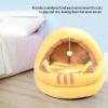 Saluaqui Ultra-Soft Plush Cat Bed, Semi-Enclosed Cave Pet House (S) view 2