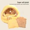 Saluaqui Ultra-Soft Plush Cat Bed, Semi-Enclosed Cave Pet House (S) view 3