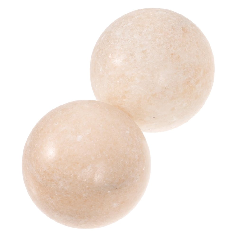 DEARMAMY 2-Piece Small Jade Hand Massage Balls for Pressure Relief, Portable Massage Balls for Seniors