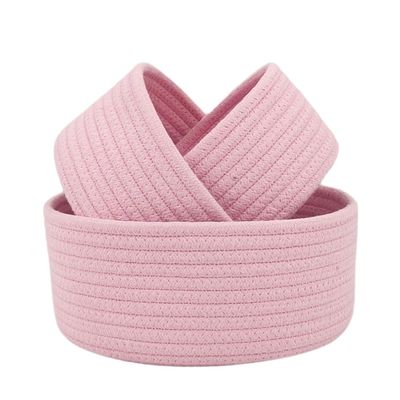 Whakano Woven Cotton Rope Storage Basket, Pink, S, 17 x 8 cm