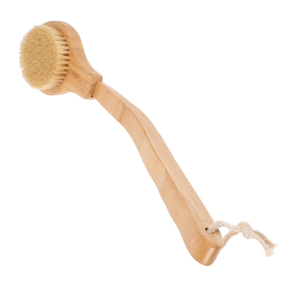 SHERCHPRY Back Scrub Brush for Shower with Wooden Handle and Natural Bristles