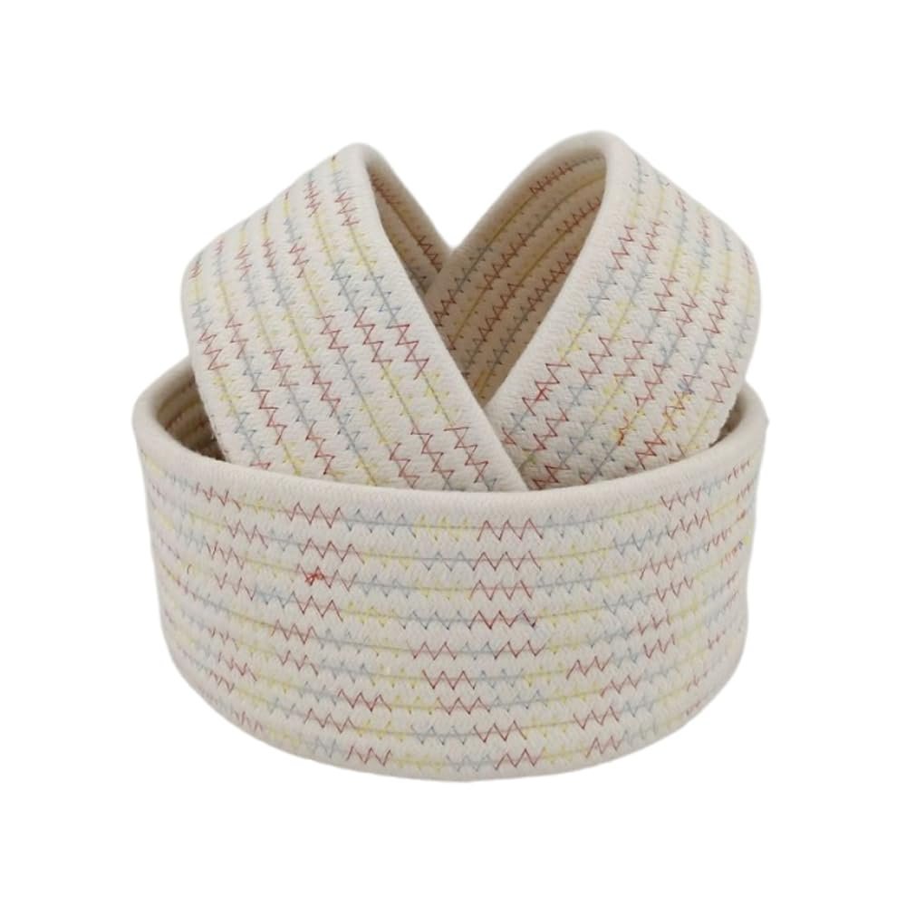 Braided Cotton Rope Storage Basket, Colorful, M 20 x 9 cm