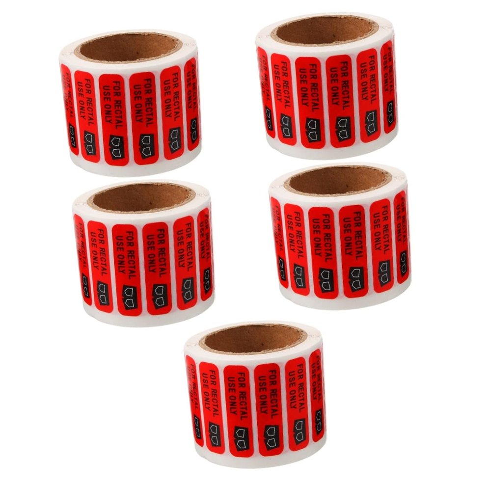 Alipis 5-Roll Rectal-Use Halloween Prank Stickers, Red