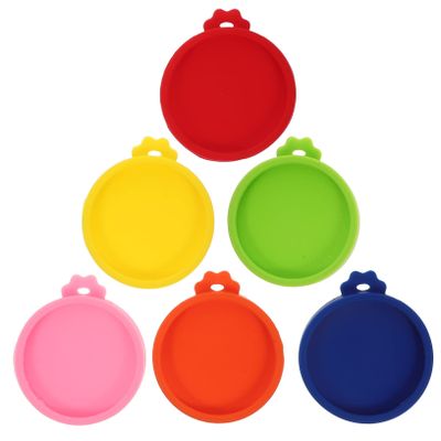 Milisten 6-Piece Silicone Can Lids for Cat and Pet Food, Reusable, Stretchable, Random Color
