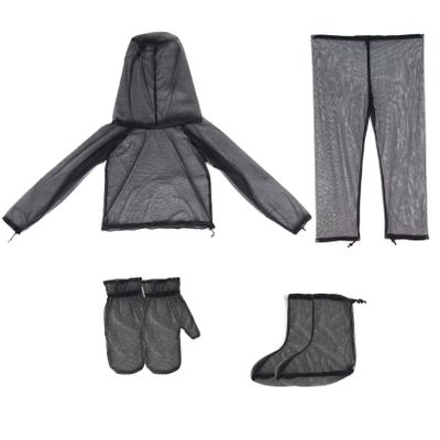 Muzrunq Mosquito Suit, 1 Set, Breathable Mesh with Hood, Pants and Gloves