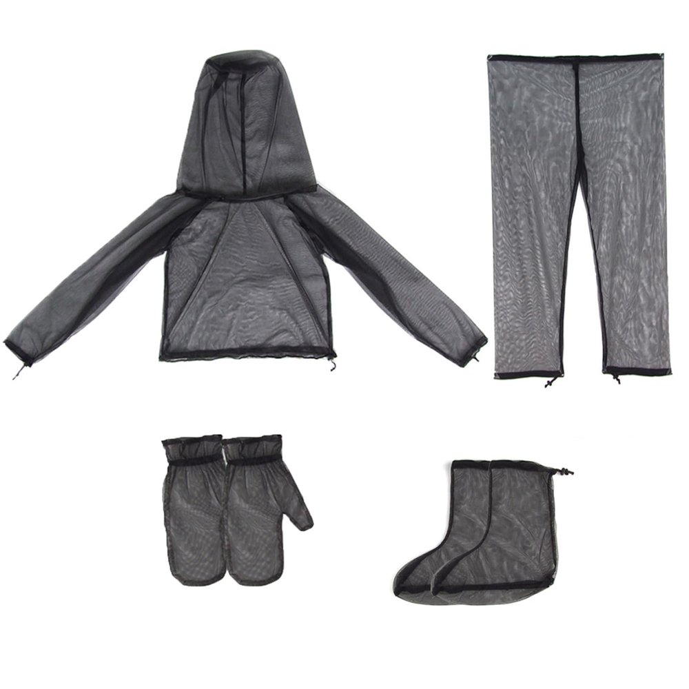 Muzrunq Mosquito Suit, 1 Set, Breathable Mesh with Hood, Pants and Gloves