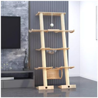 bacedifo 3/4-Tier Angled Wall-Mounted Cat Tree