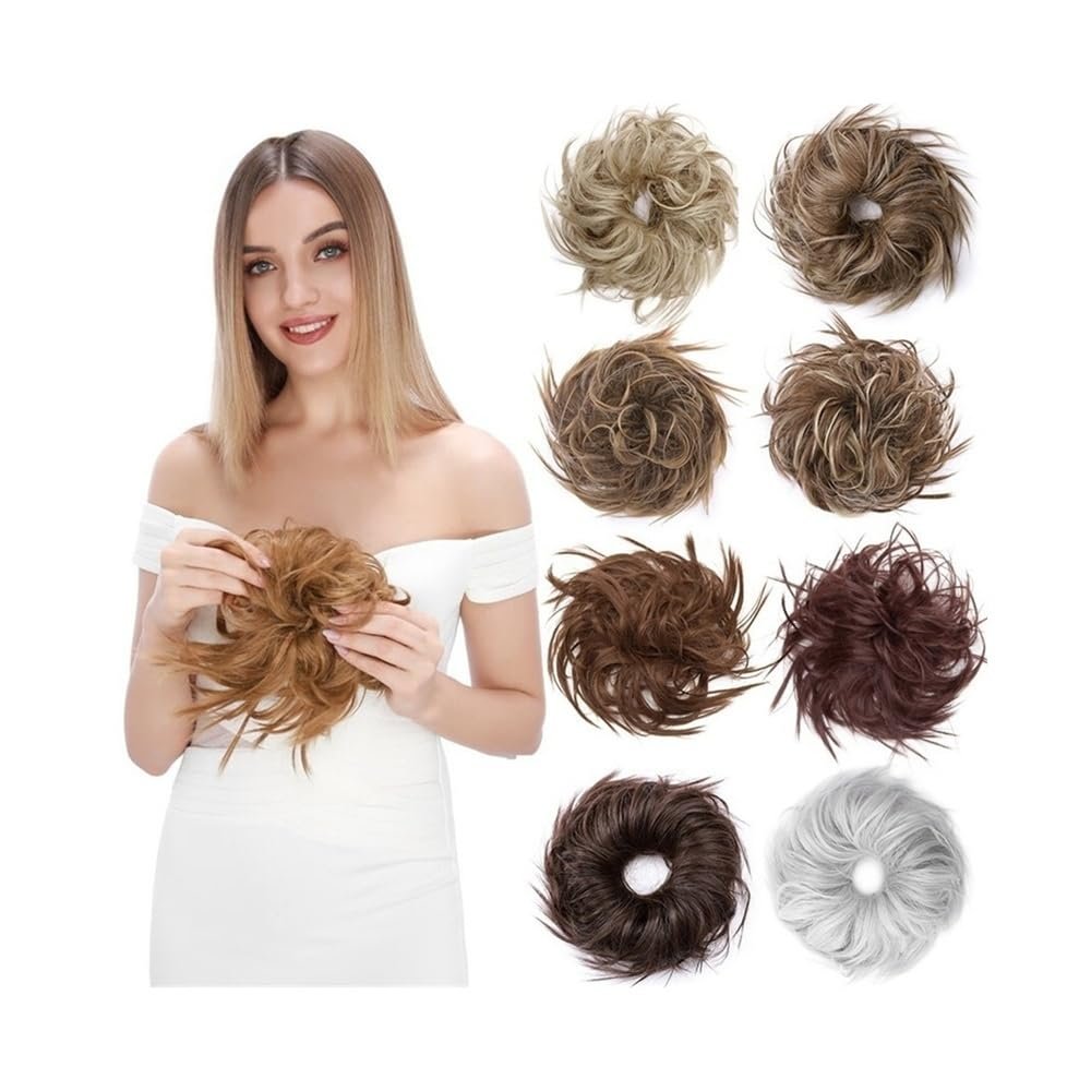 Synthetic Messy Bun Hairpiece, Wavy/Curly Chignon (18T10)